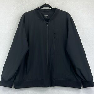 Unisex Banana Republic Lightweight Bomber Jacket XXL Black Polyester/Spandex EUC